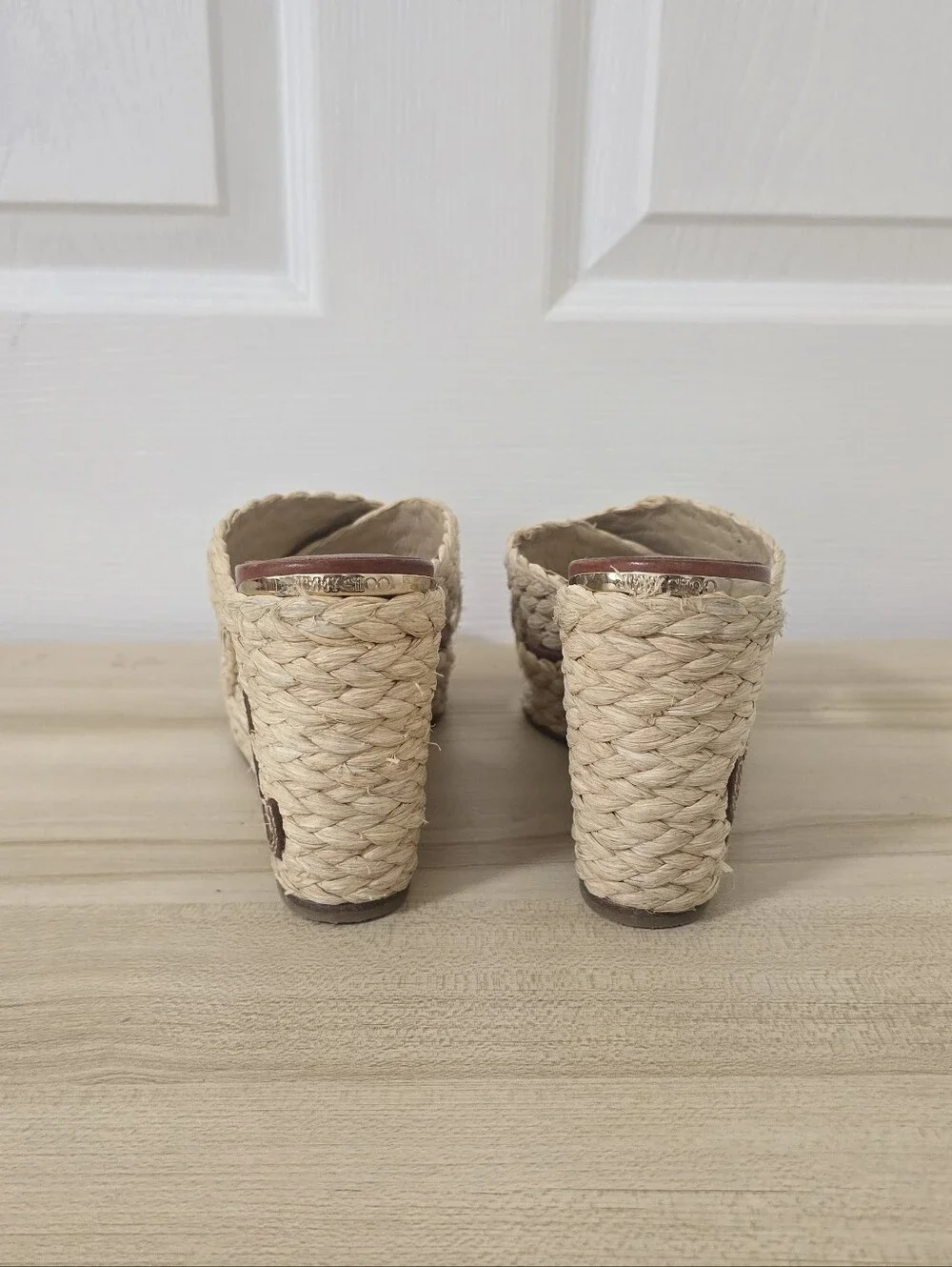 Jimmy Choo Dovina 100 Raffia Wedge Sandals Size EU 40/US 9.5 - Picture 7 of 13